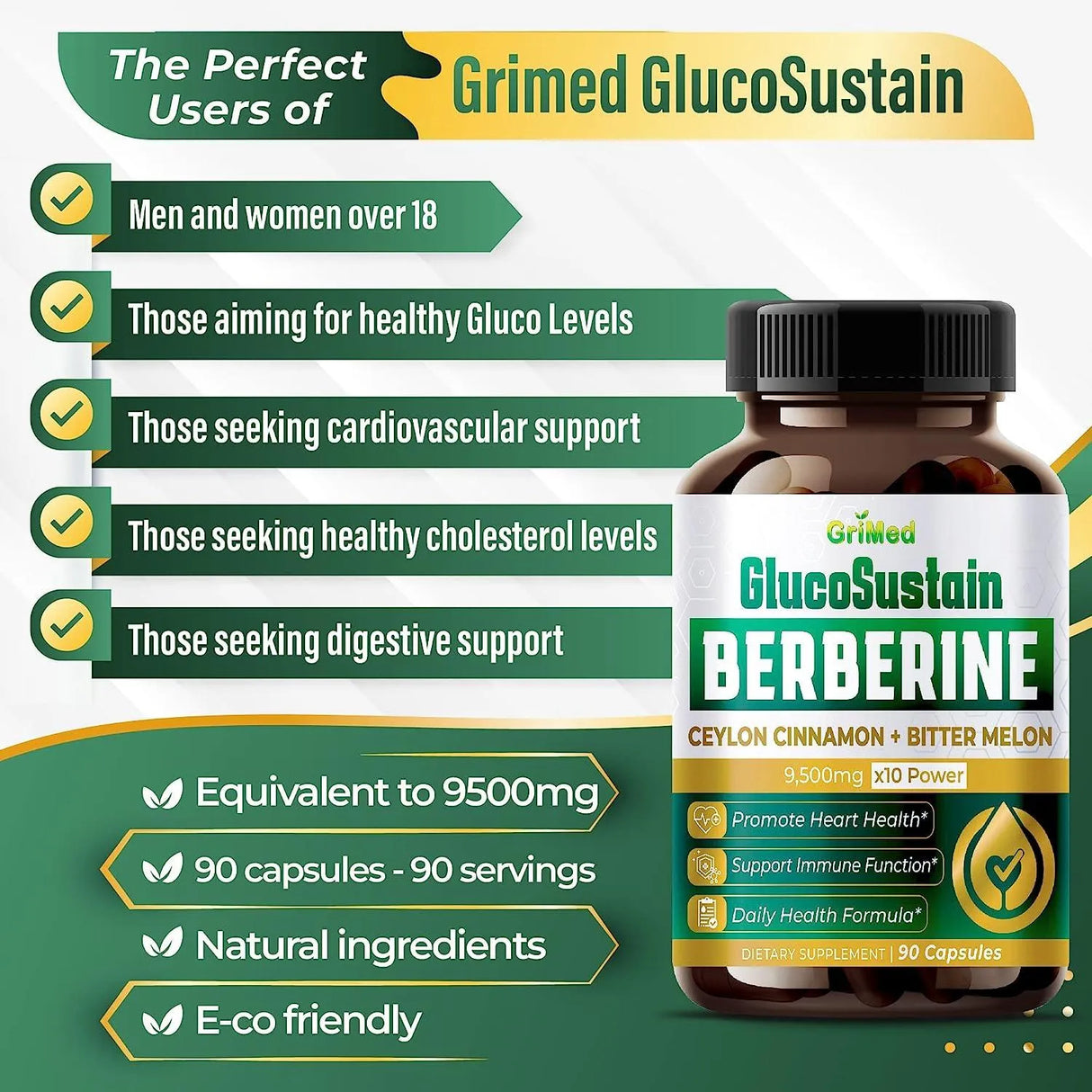 GRIMED - GriMed GlucoSustain Berberine 9,500Mg. 90 Capsulas - The Red Vitamin MX - Suplementos Alimenticios - {{ shop.shopifyCountryName }}