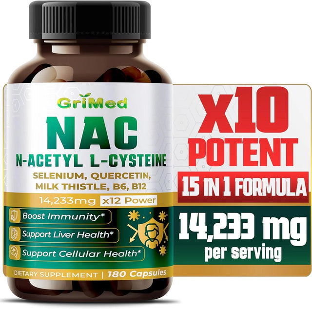 GRIMED - GriMed NAC N-Acetyl Cysteine 180 Capsulas - The Red Vitamin MX - Suplementos Alimenticios - {{ shop.shopifyCountryName }}