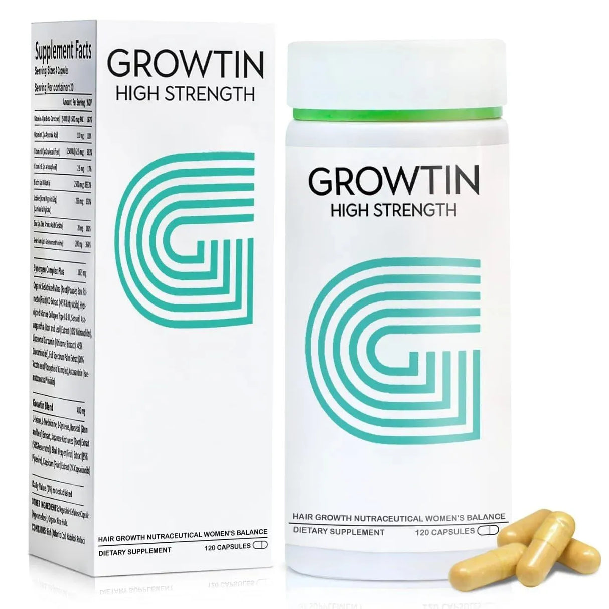 GROWTIN - Growtin Women's Hair Growth Supplement 120 Capsulas - The Red Vitamin MX - Suplementos Alimenticios - {{ shop.shopifyCountryName }}