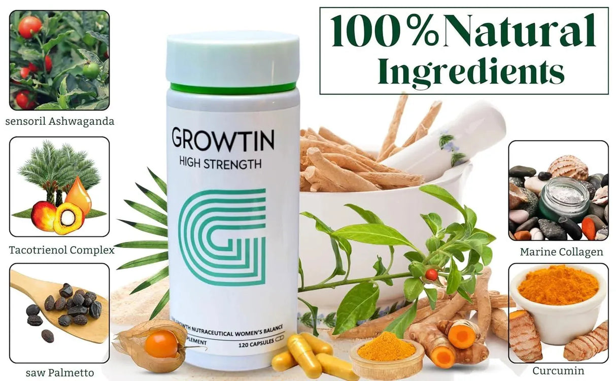 GROWTIN - Growtin Women's Hair Growth Supplement 120 Capsulas - The Red Vitamin MX - Suplementos Alimenticios - {{ shop.shopifyCountryName }}