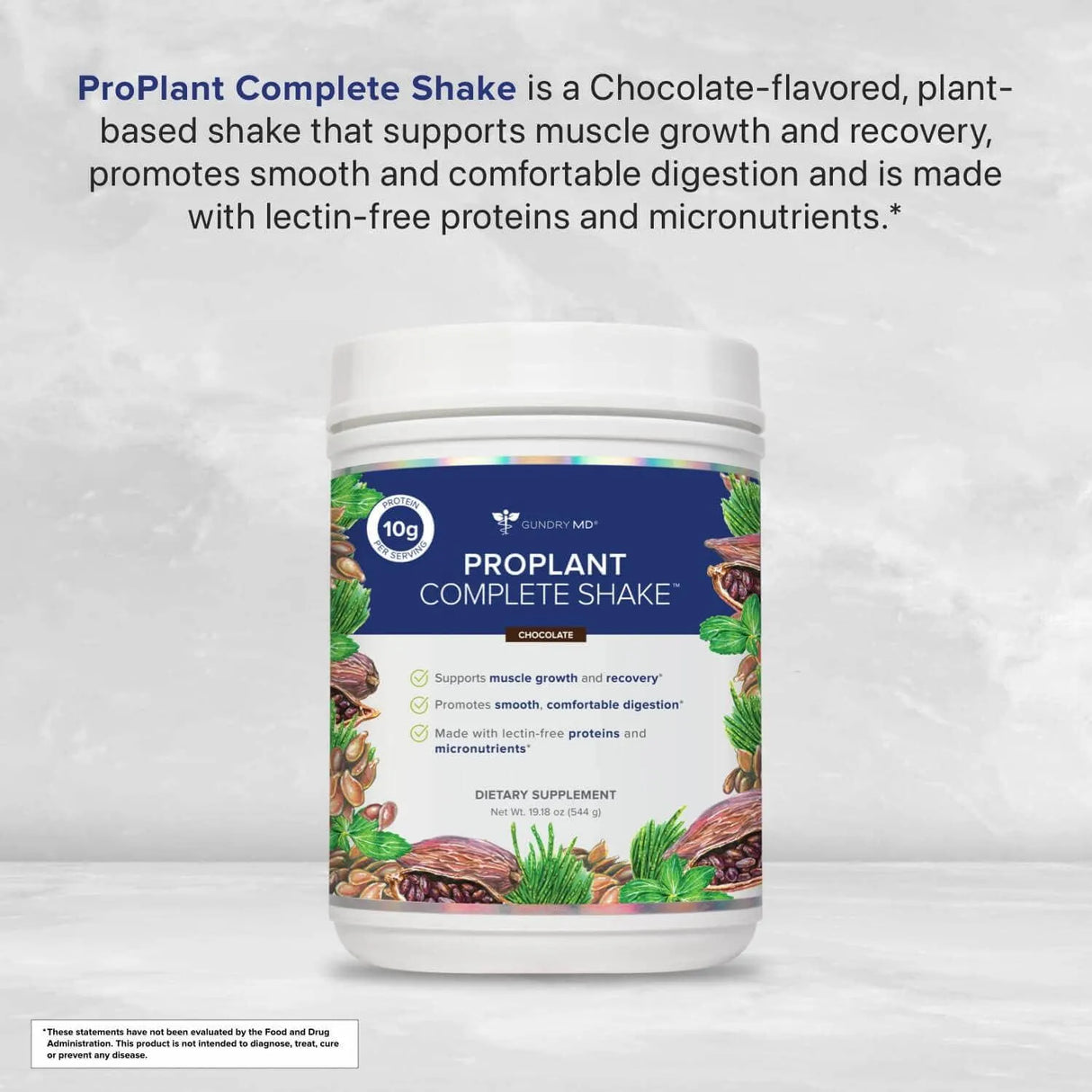 GUNDRY MD - Gundry MD Pro Plant Complete Shake High-Fiber Plant Protein Blend Chocolate 544Gr. - The Red Vitamin MX - Suplementos Alimenticios - {{ shop.shopifyCountryName }}