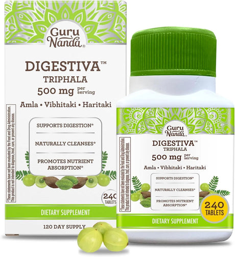 GURUNANDA - GuruNanda Digestiva Triphala Supports Digestion 240 Tabletas - The Red Vitamin MX - Suplementos Alimenticios - {{ shop.shopifyCountryName }}