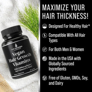 HAIR THICKNESS MAXIMIZER - Hair Thickness Maximizer 11-in-1 Vegan Hair Growth Vitamins 90 Capsulas - The Red Vitamin MX - Suplementos Alimenticios - {{ shop.shopifyCountryName }}