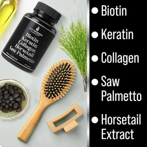 HAIR THICKNESS MAXIMIZER - Hair Thickness Maximizer Biotin + Keratin + Collagen + Horsetail + Saw Palmetto 30 Capsulas - The Red Vitamin MX - Suplementos Alimenticios - {{ shop.shopifyCountryName }}