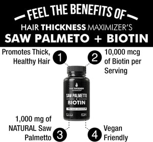 HAIR THICKNESS MAXIMIZER - Hair Thickness Maximizer Saw Palmetto + Biotin Advanced 2-in-1 Combo for Hair Growth 60 Capsulas - The Red Vitamin MX - Suplementos Alimenticios - {{ shop.shopifyCountryName }}