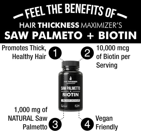 HAIR THICKNESS MAXIMIZER - Hair Thickness Maximizer Saw Palmetto + Biotin Advanced 2-in-1 Combo for Hair Growth 60 Capsulas - The Red Vitamin MX - Suplementos Alimenticios - {{ shop.shopifyCountryName }}