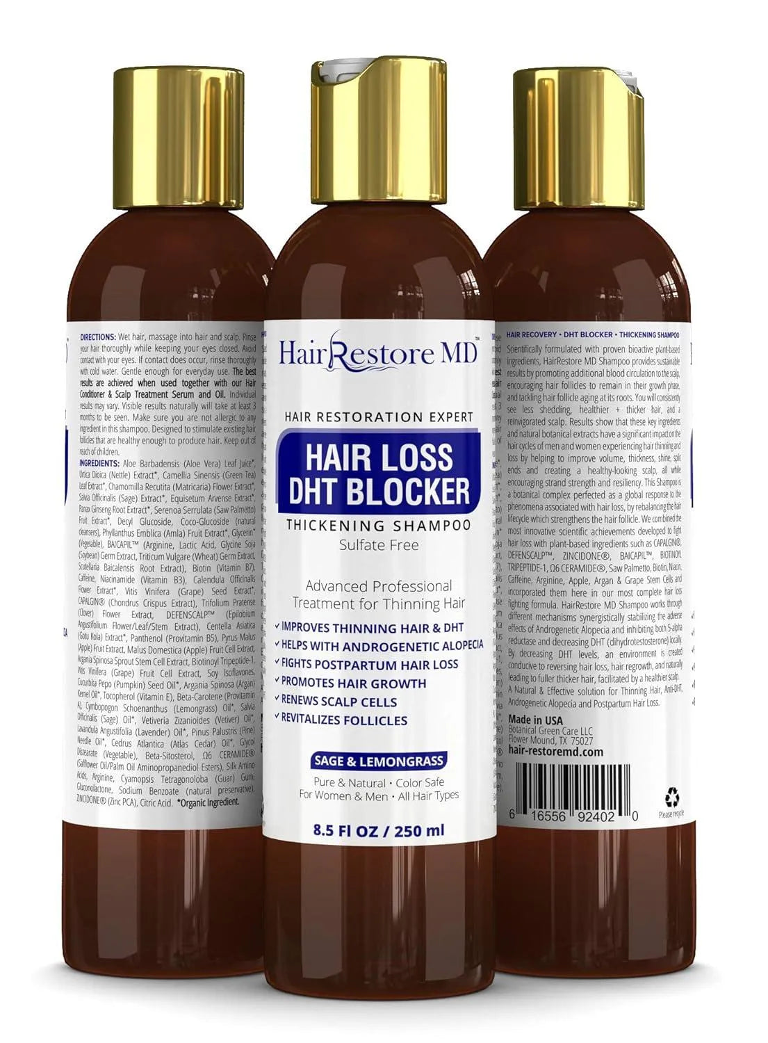 HAIRRESTORE MD - HairRestore MD Hair LOSS DHT BLOCKER SHAMPOO 250Ml. - The Red Vitamin MX - Shampoo Para Cabello - {{ shop.shopifyCountryName }}