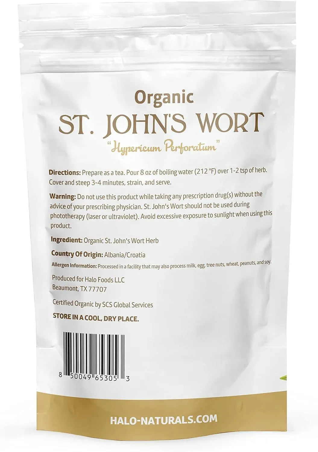 HALO NATURALS - Halo Naturals Organic St. John's Wort Herb Cut & Sifted 113Gr. - The Red Vitamin MX - Suplementos Alimenticios - {{ shop.shopifyCountryName }}