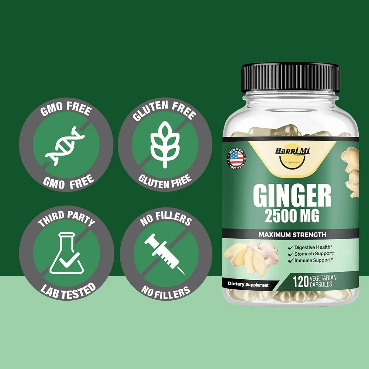 HAPPI MI NUTRITION - Happi Mi Nutrition Ginger Root 120 Capsulas - The Red Vitamin MX - Suplementos Alimenticios - {{ shop.shopifyCountryName }}