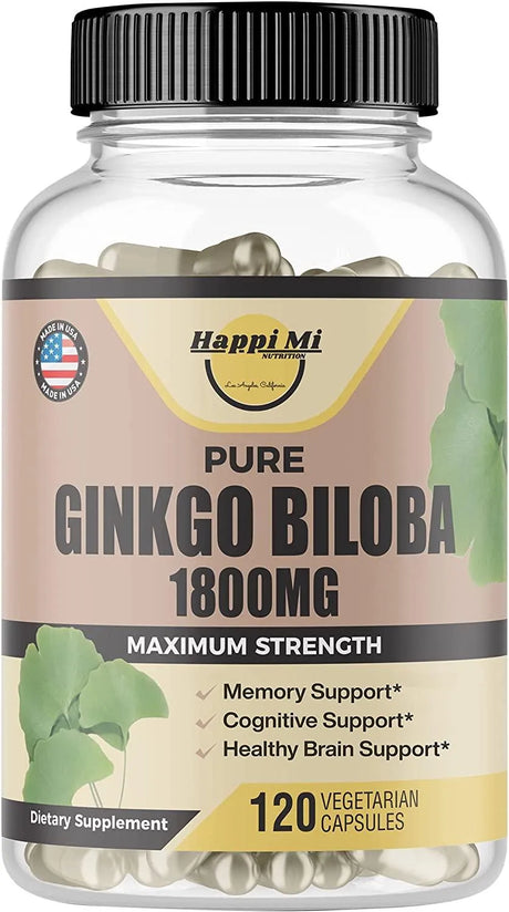 HAPPI MI NUTRITION - Happi Mi Nutrition Ginkgo Biloba 1800Mg. 120 Capsulas - The Red Vitamin MX - Suplementos Alimenticios - {{ shop.shopifyCountryName }}