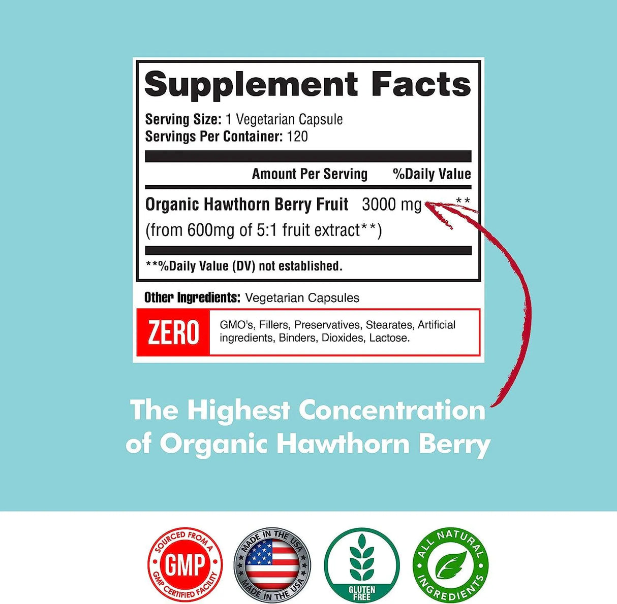 HAPPI MI NUTRITION - Happi Mi Nutrition Hawthorn Berry 5:1 Extract 3000Mg. 120 Capsulas - The Red Vitamin MX - Suplementos Alimenticios - {{ shop.shopifyCountryName }}