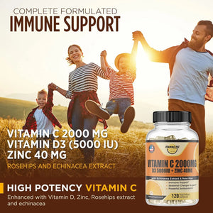 HAPPI MI NUTRITION - Happi Mi Nutrition Vitamin C 2000Mg. Zinc 40Mg. Vitamin D3 5000 IU 120 Capsulas - The Red Vitamin MX - Suplementos Alimenticios - {{ shop.shopifyCountryName }}