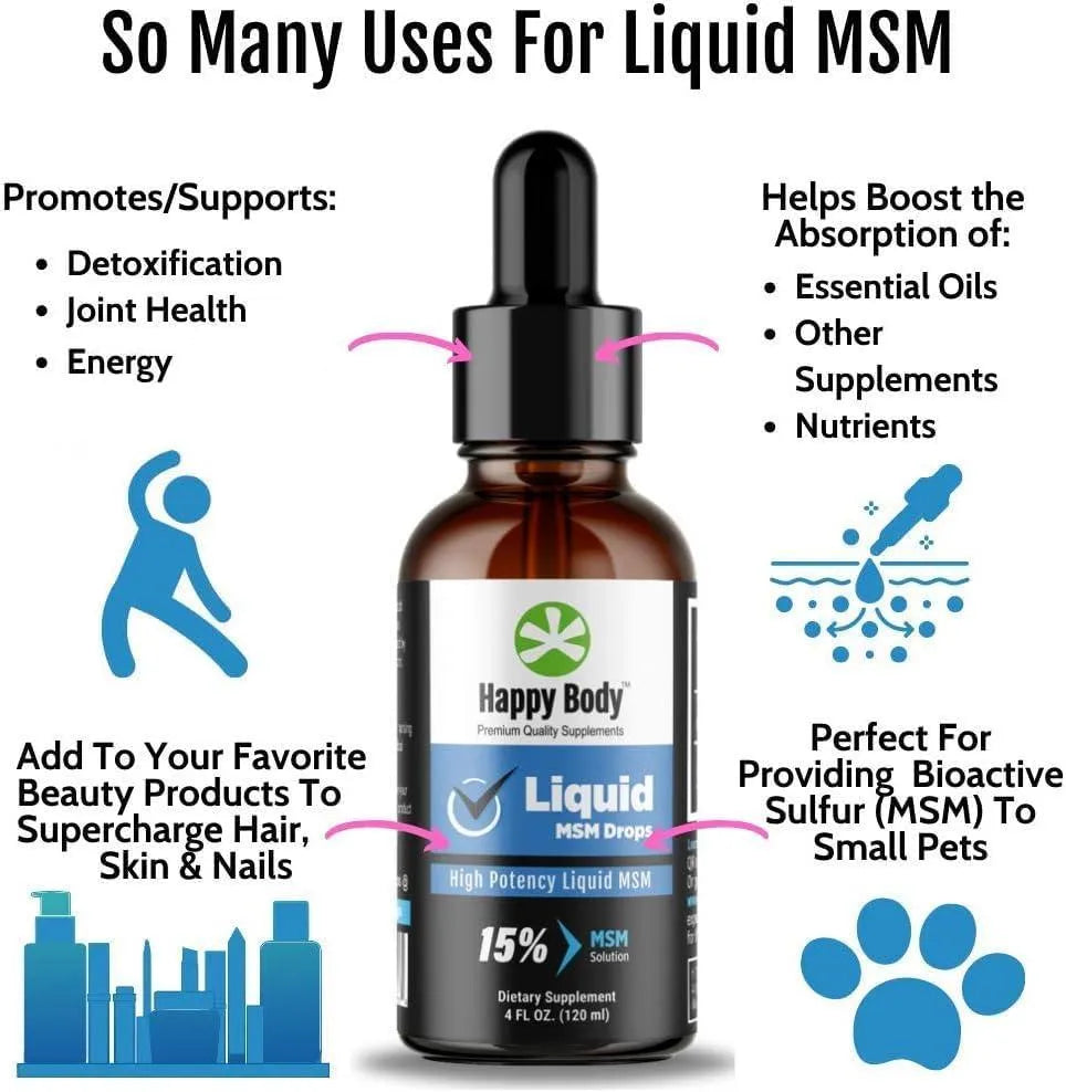 HAPPY BODY - HAPPY BODY Liquid MSM Drops 120Ml. - The Red Vitamin MX - Suplementos Alimenticios - {{ shop.shopifyCountryName }}