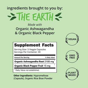 HAPPY HEALTHY HIPPIE - Happy Healthy Hippie Organic Ashwagandha 2100Mg. 90 Capsulas - The Red Vitamin MX - Suplementos Alimenticios - {{ shop.shopifyCountryName }}