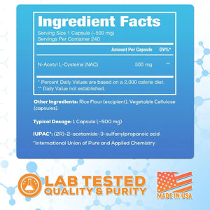 HARVEST NATURALS - Harvest Naturals N-Acetyl L-Cysteine NAC 500Mg. 240 Capsulas - The Red Vitamin MX - Suplementos Alimenticios - {{ shop.shopifyCountryName }}