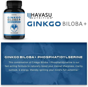 HAVA - HAVASU NUTRITION Ginkgo Biloba Non-GMO 120Mg. 60 Capsulas - The Red Vitamin MX - Suplementos Alimenticios - {{ shop.shopifyCountryName }}