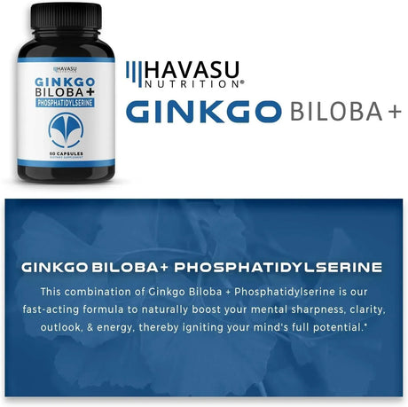 HAVA - HAVASU NUTRITION Ginkgo Biloba Non-GMO 120Mg. 60 Capsulas - The Red Vitamin MX - Suplementos Alimenticios - {{ shop.shopifyCountryName }}