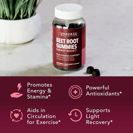 HAVASU NUTRITION - Havasu Nutrition Beet Root Gummies 60 Gomitas - The Red Vitamin MX - Suplementos Alimenticios - {{ shop.shopifyCountryName }}
