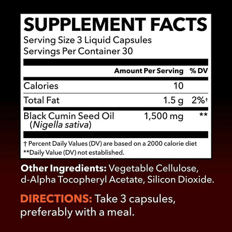 HAVASU NUTRITION - Havasu Nutrition Black Seed Oil Nigella Sativa Cold-Pressed Capsules 1500Mg. 90 Capsulas - The Red Vitamin MX - Suplementos Alimenticios - {{ shop.shopifyCountryName }}