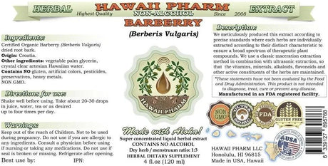 HAWAIIPHARM - Hawaii Pharm Barberry Alcohol-Free Liquid Extract 2 Fl.Oz. - The Red Vitamin MX - Suplementos Alimenticios - {{ shop.shopifyCountryName }}