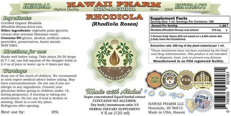 HAWAIIPHARM - Hawaii Pharm Rhodiola Alcohol-Free Liquid Extract 2 Oz. - The Red Vitamin MX - Suplementos Alimenticios - {{ shop.shopifyCountryName }}