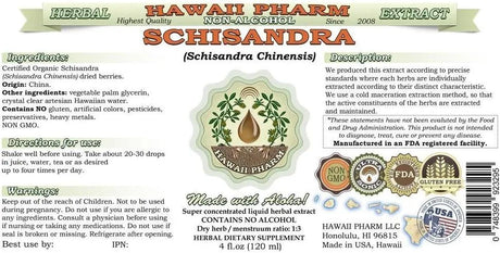 HAWAIIPHARM - Hawaii Pharm Schisandra Alcohol-Free Liquid Extract 2 Fl.Oz. - The Red Vitamin MX - Suplementos Alimenticios - {{ shop.shopifyCountryName }}