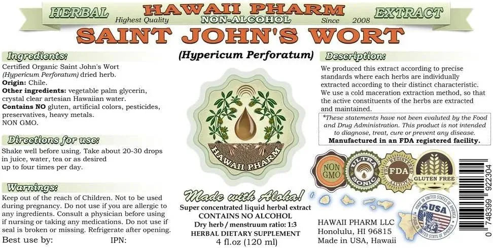 HAWAIIPHARM - HawaiiPharm Saint John's Wort Alcohol-Free Liquid Extract 2 Fl.Oz. - The Red Vitamin MX - Suplementos Alimenticios - {{ shop.shopifyCountryName }}