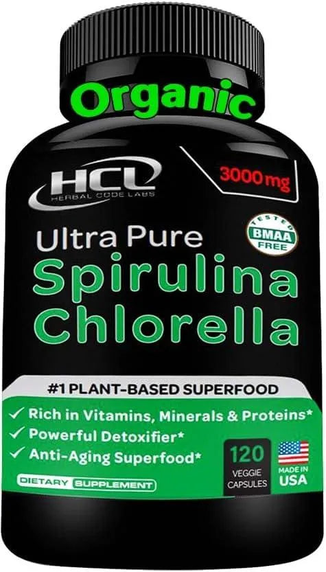 HCL - HCL HERBAL CODE LABS Chlorella Spirulina 120 Capsulas - The Red Vitamin MX - Suplementos Alimenticios - {{ shop.shopifyCountryName }}