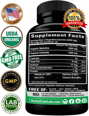 HCL - HCL HERBAL CODE LABS Chlorella Spirulina 120 Capsulas - The Red Vitamin MX - Suplementos Alimenticios - {{ shop.shopifyCountryName }}