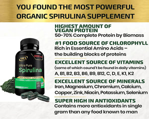 HCL - HCL Organic Spirulina Powder Capsules 3000Mg. 180 Capsulas - The Red Vitamin MX - Suplementos Alimenticios - {{ shop.shopifyCountryName }}