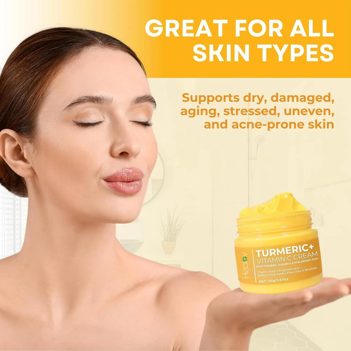 HEALOV - Healov Turmeric Face Cream for Face & Body 50Gr. - The Red Vitamin MX - Cremas Corporales - {{ shop.shopifyCountryName }}