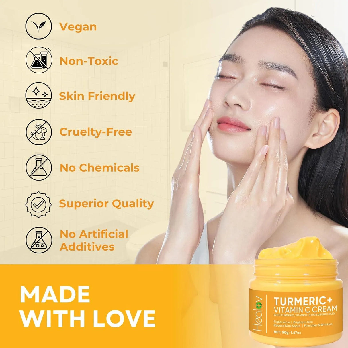 HEALOV - Healov Turmeric Face Cream for Face & Body 50Gr. - The Red Vitamin MX - Cremas Corporales - {{ shop.shopifyCountryName }}