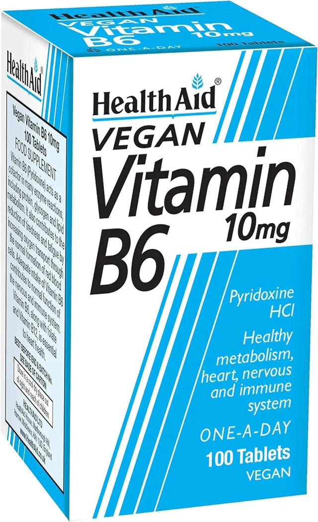 HEALTH AID - Health Aid Vitamin B6 10Mg. 100 Tabletas - The Red Vitamin MX - Suplementos Alimenticios - {{ shop.shopifyCountryName }}