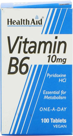 HEALTH AID - Health Aid Vitamin B6 10Mg. 100 Tabletas - The Red Vitamin MX - Suplementos Alimenticios - {{ shop.shopifyCountryName }}