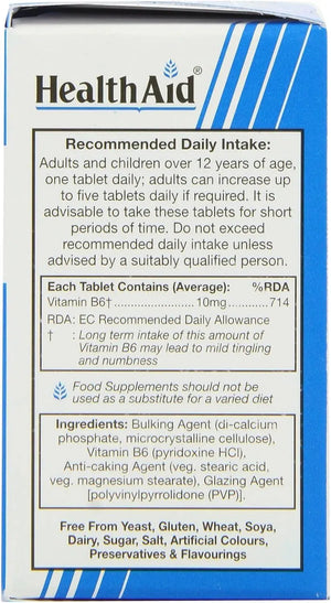 HEALTH AID - Health Aid Vitamin B6 10Mg. 100 Tabletas - The Red Vitamin MX - Suplementos Alimenticios - {{ shop.shopifyCountryName }}