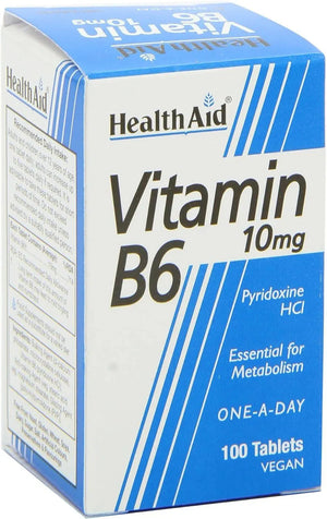 HEALTH AID - Health Aid Vitamin B6 10Mg. 100 Tabletas - The Red Vitamin MX - Suplementos Alimenticios - {{ shop.shopifyCountryName }}