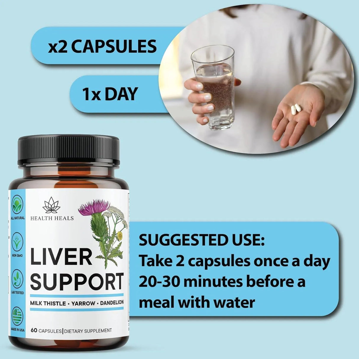 HEALTH HEALS - Health Heals Liver Cleanse & Repair Formula 60 Capsulas 2 Pack - The Red Vitamin MX - Suplementos Alimenticios - {{ shop.shopifyCountryName }}