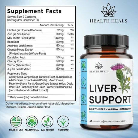 HEALTH HEALS - Health Heals Liver Cleanse & Repair Formula 60 Capsulas - The Red Vitamin MX - Suplementos Alimenticios - {{ shop.shopifyCountryName }}