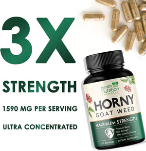 HEALTH NUTRITION NATURALS - Health Nutrition Naturals Extra Strength Horny Goat Extract 120 Capsulas - The Red Vitamin MX - Suplementos Alimenticios - {{ shop.shopifyCountryName }}