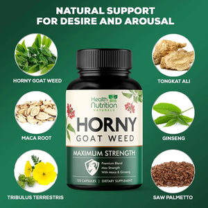 HEALTH NUTRITION NATURALS - Health Nutrition Naturals Extra Strength Horny Goat Extract 120 Capsulas - The Red Vitamin MX - Suplementos Alimenticios - {{ shop.shopifyCountryName }}