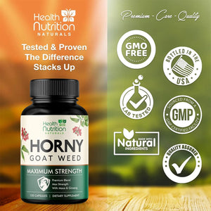 HEALTH NUTRITION NATURALS - Health Nutrition Naturals Extra Strength Horny Goat Extract 120 Capsulas - The Red Vitamin MX - Suplementos Alimenticios - {{ shop.shopifyCountryName }}