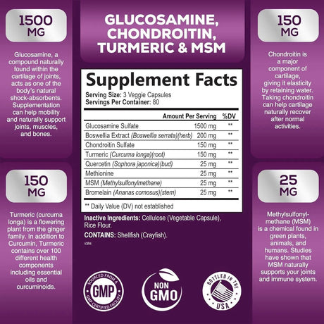 HEALTH NUTRITION NATURALS - Health Nutrition Naturals Glucosamine Chondroitin 240 Capsulas - The Red Vitamin MX - Suplementos Alimenticios - {{ shop.shopifyCountryName }}