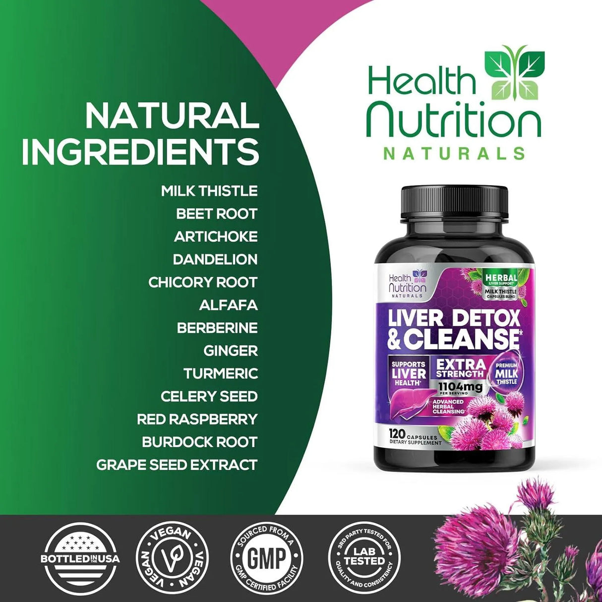 HEALTH NUTRITION NATURALS - Health Nutrition Naturals Liver Cleanse Detox & Repair Formula 120 Capsulas - The Red Vitamin MX - Suplementos Alimenticios - {{ shop.shopifyCountryName }}