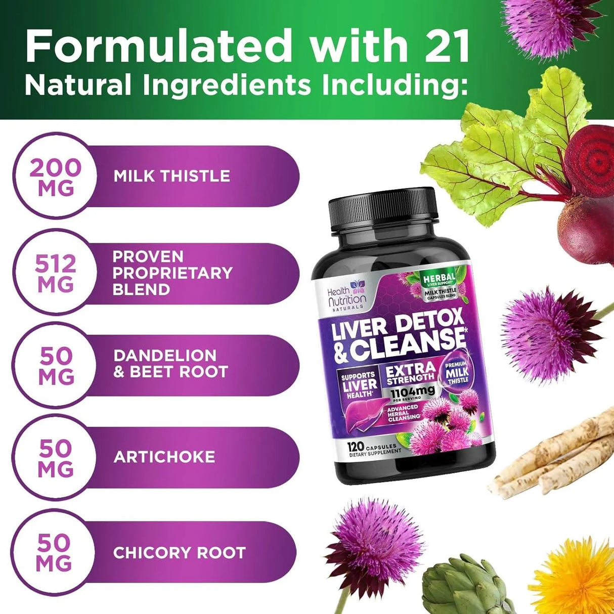 HEALTH NUTRITION NATURALS - Health Nutrition Naturals Liver Cleanse Detox & Repair Formula 120 Capsulas - The Red Vitamin MX - Suplementos Alimenticios - {{ shop.shopifyCountryName }}