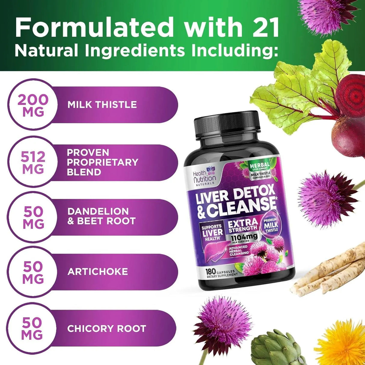 HEALTH NUTRITION NATURALS - Health Nutrition Naturals Liver Cleanse Detox & Repair Formula 180 Capsulas - The Red Vitamin MX - Suplementos Alimenticios - {{ shop.shopifyCountryName }}