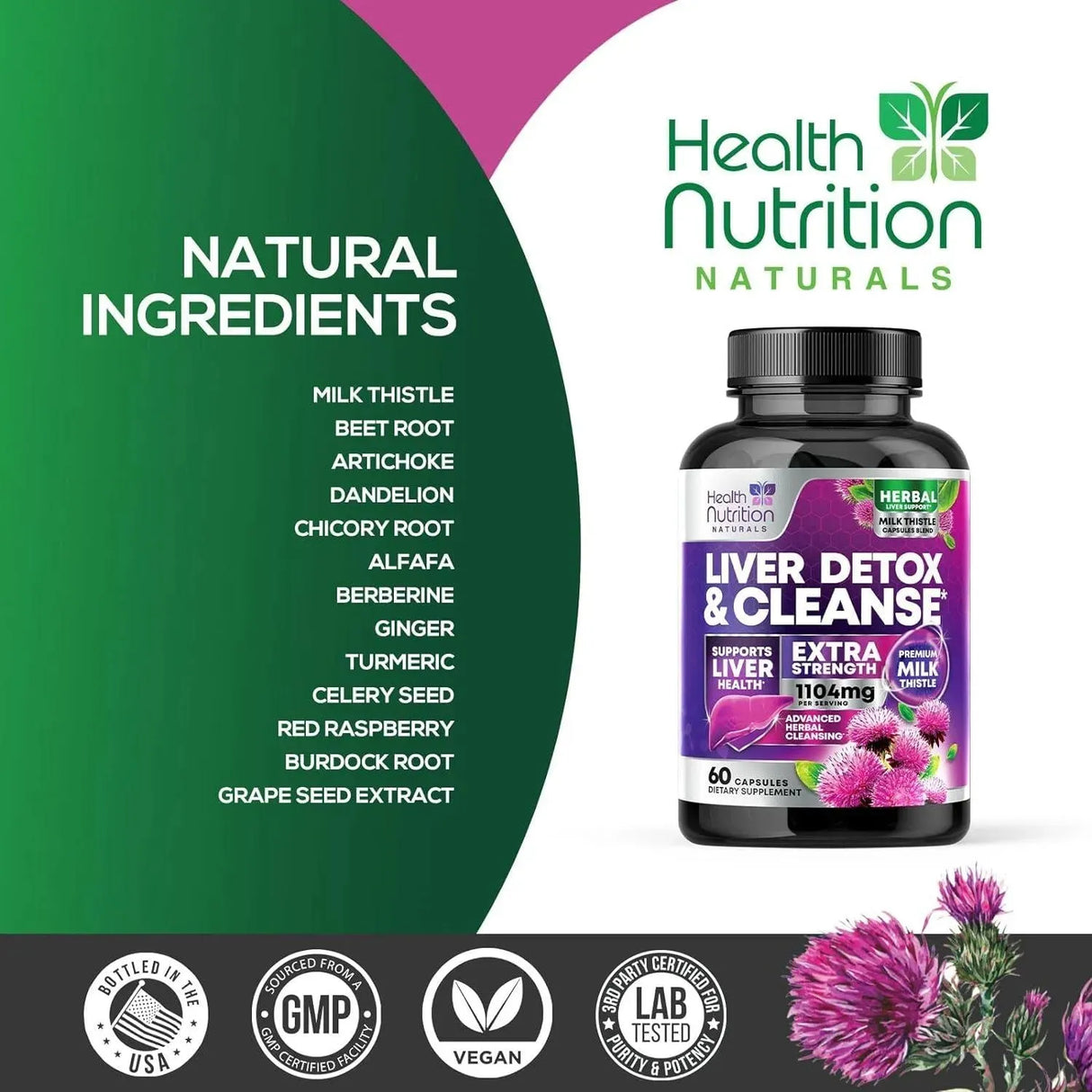 HEALTH NUTRITION NATURALS - Health Nutrition Naturals Liver Cleanse Detox & Repair Formula 60 Capsulas - The Red Vitamin MX - Suplementos Alimenticios - {{ shop.shopifyCountryName }}