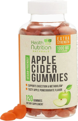 HEALTH NUTRITION NATURALS - Health Nutrition Naturals Vegan Apple Cider Vinegar Gummies 120 Gomitas - The Red Vitamin MX - Suplementos Alimenticios - {{ shop.shopifyCountryName }}