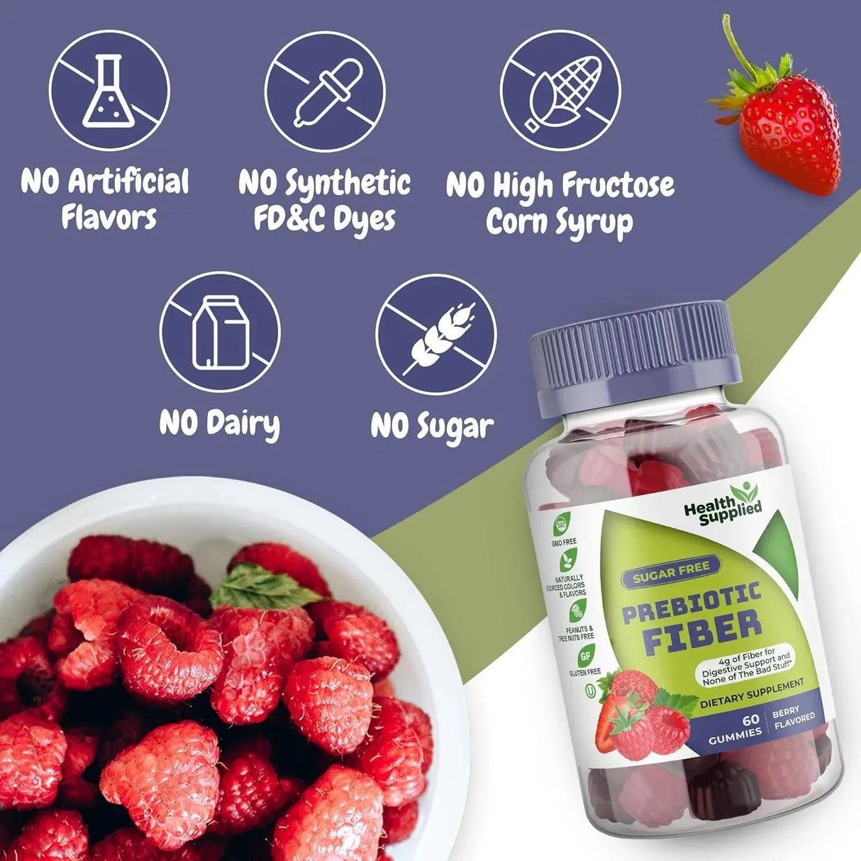 HEALTH SUPPLIED - Health Supplied Mixed Berry Flavored Prebiotic Fiber Gummies 60 Gomitas 2 Pack - The Red Vitamin MX - Suplementos Alimenticios - {{ shop.shopifyCountryName }}