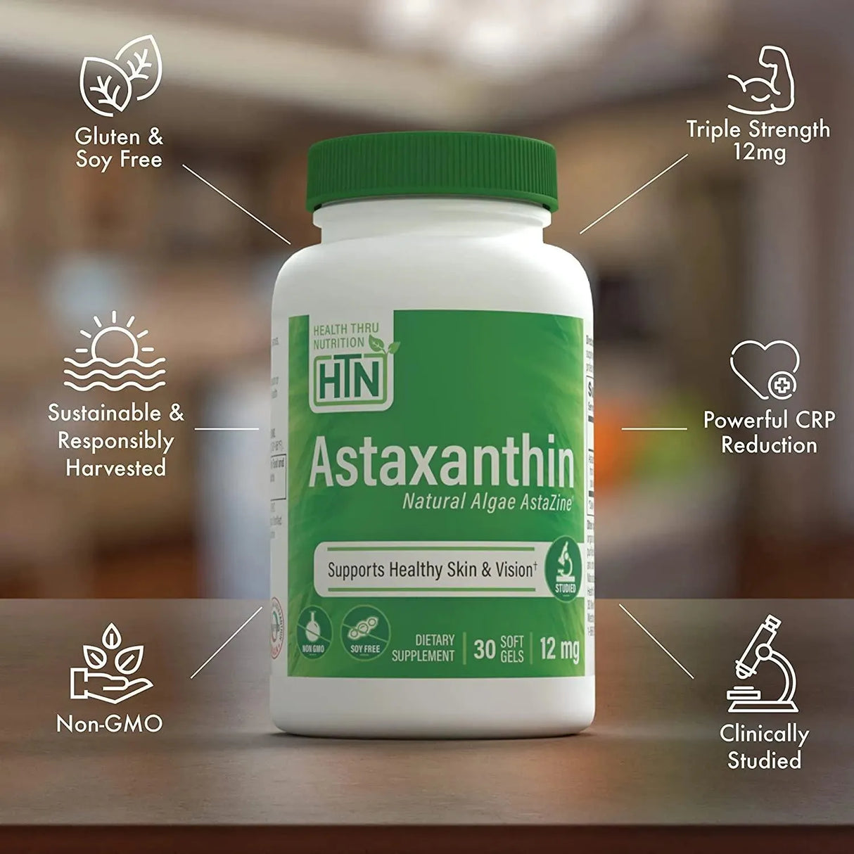 HEALTH THRU NUTRITION - Health Thru Nutrition Astaxanthin Triple Strength 12Mg. 30 Capsulas Blandas - The Red Vitamin MX - Suplementos Alimenticios - {{ shop.shopifyCountryName }}