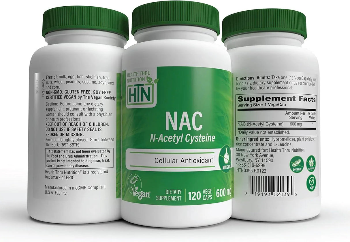 HEALTH THRU NUTRITION - Health Thru Nutrition NAC N-Acetyl-Cysteine 600Mg. 120 Capsulas - The Red Vitamin MX - Suplementos Alimenticios - {{ shop.shopifyCountryName }}